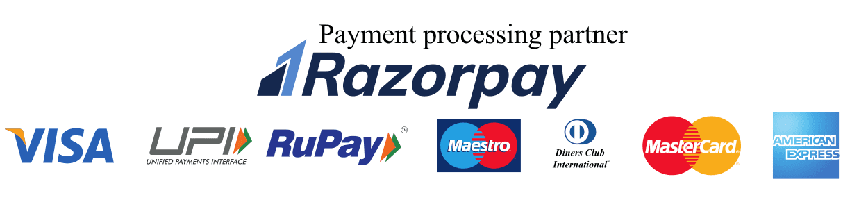 Payment methods: Visa, Mastercard, UPI